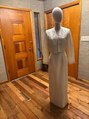 Chadwicks Pale Yellow Formal Dress & Jacket